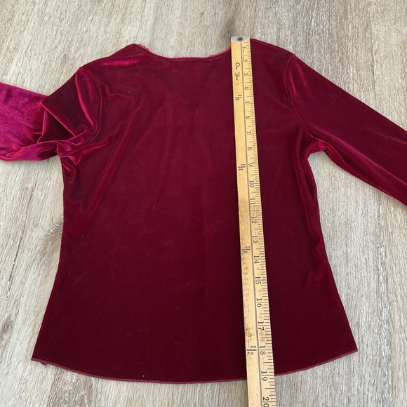 Knitworks - Long Sleeve Pullover Velvet Top - Maroon - Girls Size Medium - Picture 12 of 13
